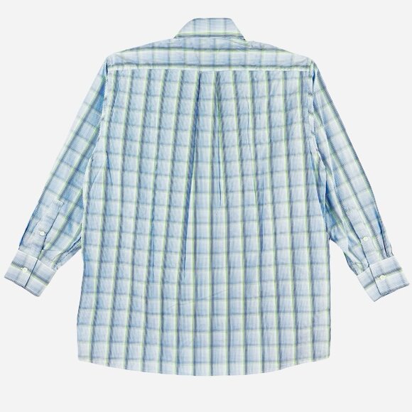 MICHAEL Michael Kors Men's Long Sleeve Plaid Blue Shirt Size 16.5 32/33 Large - Picture 2 of 11
